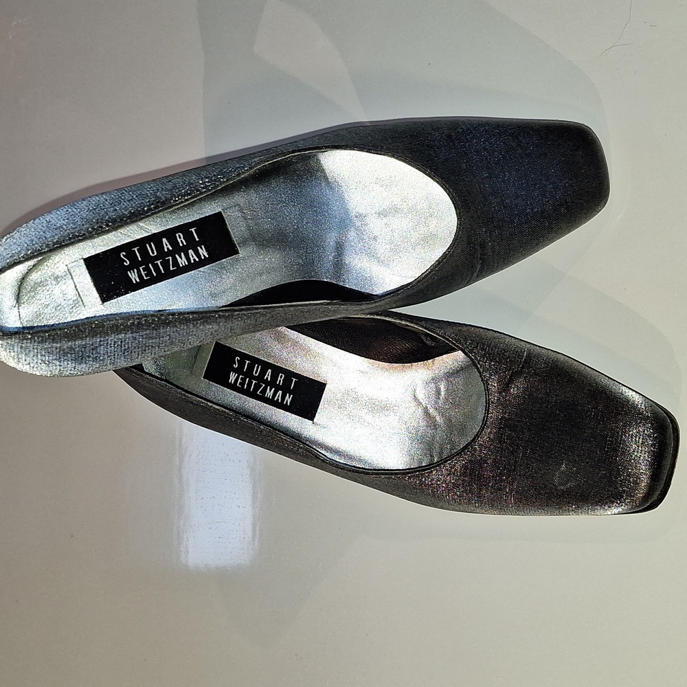 Stuart Weitzman Shimmering Silver Pumps / Heels